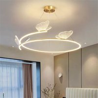 Nordic led ring butterfly ceiling light Creative Gold Art Acrylic light dining Living Room Hotel Bedroom kid's room girl lamp image 4