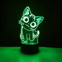 7/16 Colors LED Anime Lamp 3D Cat Night Light Kids Gift Funny USB Table Atmosphere Lamp for Children Bedroom Home Party Decor