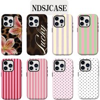 Ins Phone Case for iPhone 17 16 15 14 13 12 11 Air Pro Max Plus Luxury Clmj Letter Lucky Leopard Lily Double-layer Back Cover