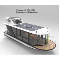 Luxury Aluminum Yacht for Rent and Sale Water Party Pontoon Houseboat Liveaboard Vessel for River Outboard Engine