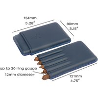 Leather Cigar Case 5 Tubes Cigar Holder 12mm Dia Mini Humidor Travel Cigar Box for 121mm Slim Cigarettes Smoking Accessory