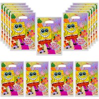 10/30/50/100pcs Cartoon SpongeBob Theme Party Gift Bags Plastic Candy Bag Loot Bag Kids Birthday Decoration Supplies Baby Shower