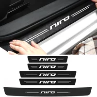 Carbon Fiber Decals for KIA NIRO Emblem Car Door Threshold Sill Anti Scratch Protector Stickers Film Waterproof Auto Accessories