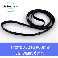 3D Printer Parts GT2 6mm Closed Loop Rubber Timing Belt 752 760 782 784 800 810 840 848 850 852 860 900mm 2GT 1pcs