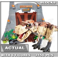 3156pcs Dinosaur Park T.rex 11338 Rampage Gate Great Giant Dino Model Building Blocks Sets Kids Compatible With Gifts