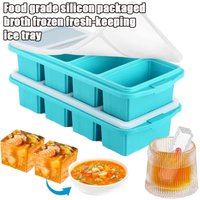 1PC Extra Large Silicone Ice Cube Tray for Broth Freezing Food Grade Portion Control Container for Hot Pot Soup Base