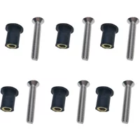 Marine Boat M5 Rubber Well Nut Kit Stainless Steel Screw Fixing Nuts for Kayak Canoe Inflatable Fishing Boat Dinghy