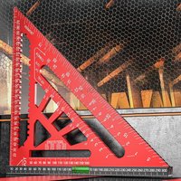 7/12 Inch Triangular Ruler Imperial/metric 90-degree Angle Ruler Multi-functional Angle Measuring Ruler with Horizontal Bubble