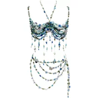 YOUR BUMP CURVE Starfish shells and flowers bra hollow tassel backless body chain combination sexy woman vacation beach shooting