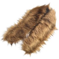 Fashion Warm Winter Women's Faux Fur Collar Scarf Stole Wrap Neck Scarves Ladies Fluff Luxury Furry Shawl Female Accessory