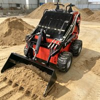 Mini Electric Start Bulldozer Multi Functional Diesel Loading Machine Electric Wheeled Skid Steer Loader Bucket Forklift