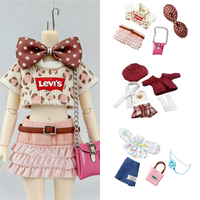 16 17cm OB11 Doll Korean Style Outfit Clothing 1/8 BJD Doll Casual Daily Wear awaii Dress Pants Bag Set Clothes Gift Accessories