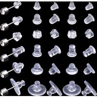 100-500pcs Silicone Earring Pin Backs Ear Stud Soft Clear Silicone Bullet Clutch Earrings Backing For Earring Safety Accessories