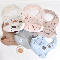 Food Grade Silicone Baby Eating Bibs Easy to Clean Baby Bibs Drool Towels Waterproof Children Silicone Drool Bibs