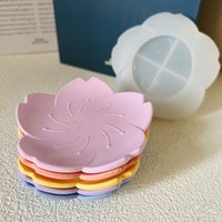 Petal Disc Storage Tray Silicone Mold DIY Home Crafts Jewelry Display Plate Crystal Cement Gypsum Concrete Silicone Mold