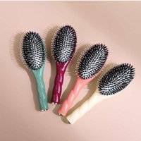 Fried Dough Twists Boar Bristle Hair Brush Scalp Massage Comb Ideal for Permed Dyed Hair Daily Care 1Pcs