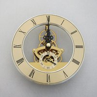 High-grade Metal Inlaid Clock Accessories Perspective Clock Gear Movement Silent Quartz Clock Home Office Shelf Desk Table Gift
