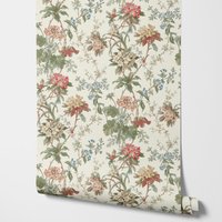 Flower Wallpaper Peel and Stcik,Vintage Floral Kitchen Wall Paper For Home Decoration Wall Art,Self-adhesive Or Tradition Paper