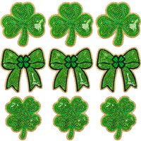 10PCS St Patrick's Day Embroidery Patch Iron On Patches Irish Clover Shamrock Design for Festival Party Outfit March 17 Celebrat