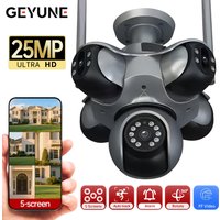 25MP Wifi Outdoor Security Camera PTZ Panoramic 5 Lens 5 Screens Color night vision CCTV Wireless CCTV Video Surveillance Camera