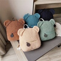 Plush Backpack, Cute Little Bear Ear Backpack, Parent-child Bag, Large Capacity Casual Style Commuting Bag