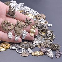 10/20/30Pcs Random Animal Owl Charms For Jewelry Making Tibetan Bird Pendant Supplies Wholesale Bulk Ornament Accessories