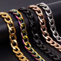 1pcs Wide Cuba Chain 40+5cm Stainless Steel Necklaces For Women Men Accessories Vinatge Jewelry On The Neck Necklace Choker Gift