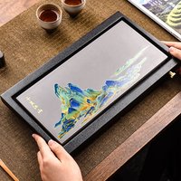 Creative porcelain stone tea tray household desktop wujinshi tray kung fu tea set tray drain table