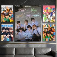 Kpop Band N-NCT Wish Poster Waterproof Peel & Stick Wall Sticker Self Adhesive Art Decor For Living Room Bedroom