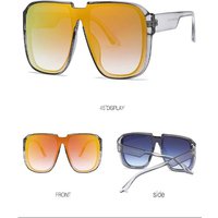 AliExpress Vintage One Piece Square Sunglasses Flat Top Hot Ins Favor Men's Mirror Shades UV400 Eyewear