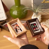 Mini Wooden Photo Frame 3 Inch Polaroid Picture Display Stand Small Card Collectible Frames Tabletop Desk Ornament for Family