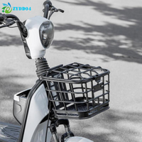●1 Set Large Capacity Anti Extrusion Bike Front Basket Black PC Detachable Bike Basket With Lid For Electric Bike
