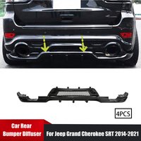 For Jeep Grand Cherokee SRT 2014-2021 Car Rear Bumper Diffuser Spoiler Auto Accessories Carbon Fiber Style Body Kit Glossy Black