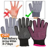 Heat Resistant Gloves Hairdressing Anti-heat Gloves with Silicone Bumps Hair Styling Mitts Multifunction for Wand Curling Iron