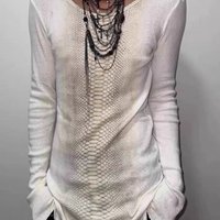 Subculture Trashy Y2k Snakeskin Print T-shirt Grunge Aesthetics Long Sleeve Knitted Tops Vintage 2000s Streetwear American Retro