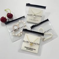 Custom Logo Rings Necklace Earrings Storage Ziplcok Pouch Small Clear Frosted Pvc Plastic Zipper Packaging Zip Bags for Jewelry