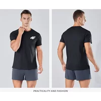 Men's Summer Exercise Trainning T-shirt High Quality Breathable Quick Dry Short Sleeved Top Marathon Gym Fitness Basketball Tees