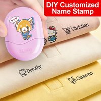Sanrio DIY Custom Name Stamp-Vibrant multi-color, cute cartoon patterns, ideal for DIY marking on paper, plastic