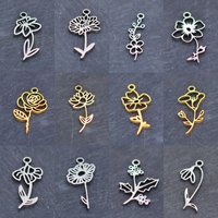 3pcs Delicate Floral Charms Fit DIY Bracelets Earrings Jewelry Making Stainless Steel Birth Month Flower Pendant diy Accessories