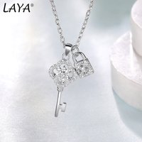 LAYA 925 Sterling Silver Elegant Key Design Shiny CZ Zircon Ladies Pendant Necklace Jewelry For Women Chain No Fade Jewelry 2025
