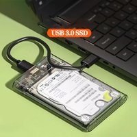 2.5" Hard Drive Enclosure, ABS Material, Transparent Tool-Free External Storage Case for 7mm/9.5mm SATA HDD & SSD