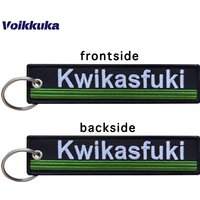 1Pc/2Pcs/3Pcs Set Sale Kwikasfuki Souvenir Both Sides Embroidery Funny Tag Keychain Motorcycle Key For Men Women