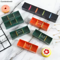 10pcs Macaron Packaging Box French Biscuit Candy Carton Window Open PET Transparent 3/5/6 Grain Baking Drawer Type Gift Box