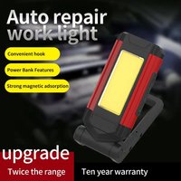 Luz de trabajo magnética COB portátil, linterna LED recargable, superbrillante, para acampar, impermeable, lámpara de reparación de automóvi