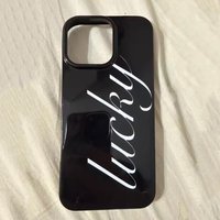 Y2K Lucky French English Lucky Phone Case For iPhone 17 16 15 14 13 12 11 Pro Max 16 PLUS 17 Air L uxury Matte Black Y2K Cover