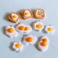 10pcs Cute Egg Toast Heart Bread Cake Resin Charms Handmade Earring Pendants Jewelry DIY Creative Gift Necklace Keychain