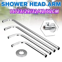 Shower Head Extension Arm Wall Mounted Stainless Steel Rainfall Extend Pipe Tube Shower Holder Base Bathroom Accessories