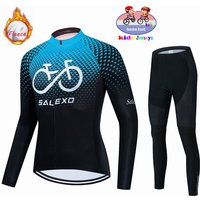 Vêtements de cyclisme en polaire pour enfants, maillot pour garder au chaud, veste de vélo, vêtements vtt, pantalons de cyclisme pour enfants, hiver 2026