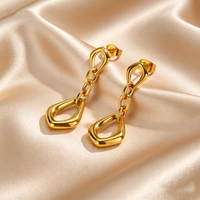 Fashion High Quality Stainless Steel Geometric Chain Long Pendant Earrings for Women Waterproof Dainty Jewelry Gifts