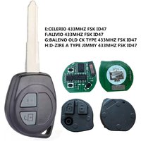 KEYECU Replacement FSK 433MHz ID47 Chip Remote Key Fob 2Buttons for Suzuki Celerio Alivio Baleno Old Ck Type D-Zire A Type Jimmy